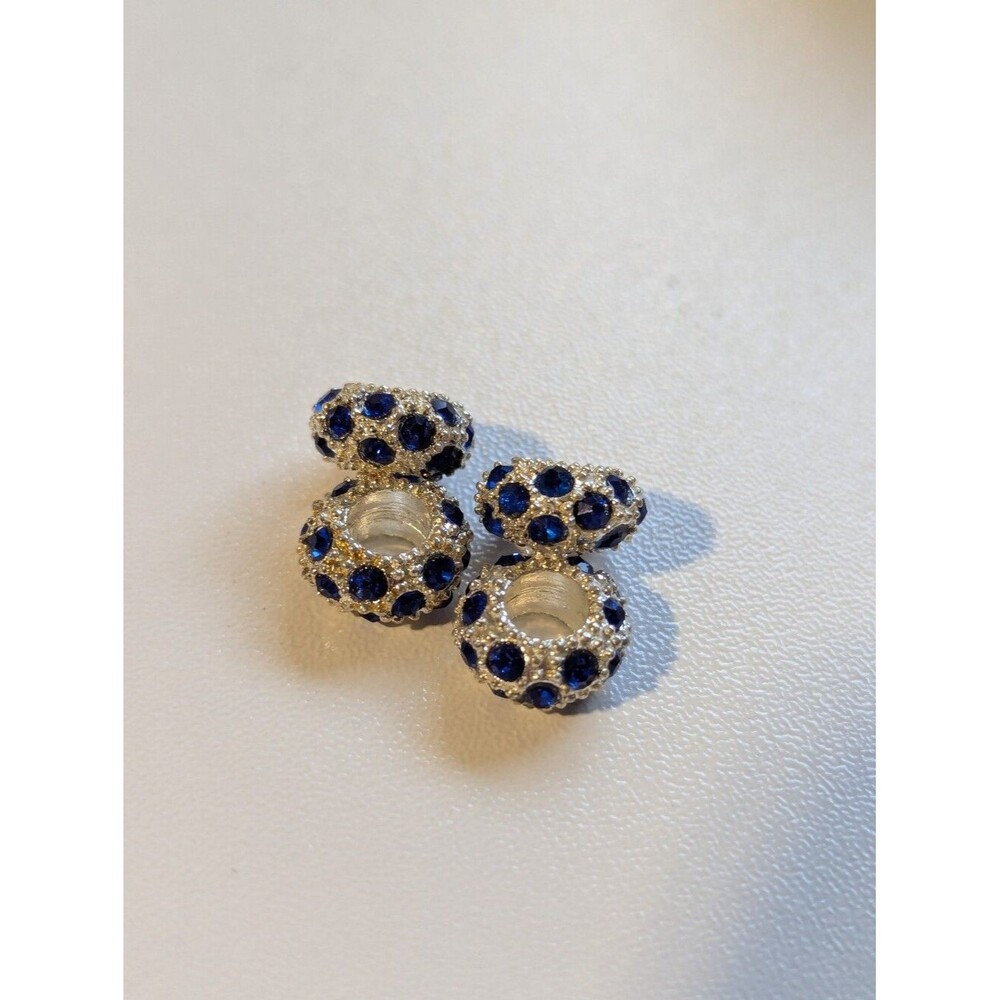 Crystal Blue Sapphire Rhinestone Bracelet Charms